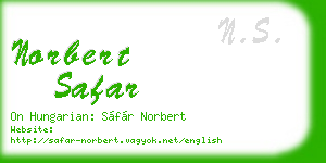 norbert safar business card